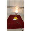 Image 1 : Vintage Industrial Table Lamp with Yellow Metal Base and Clear Glass Globe 19" Tall