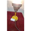 Image 2 : Vintage Industrial Table Lamp with Yellow Metal Base and Clear Glass Globe 19" Tall