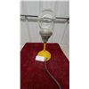 Image 4 : Vintage Industrial Table Lamp with Yellow Metal Base and Clear Glass Globe 19" Tall