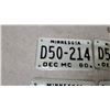 Image 3 : Lot of Eight Minnesota Motorcycle License Plates, December 1980, D50 Series Never Used