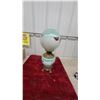 Image 4 : Victorian Hand-Painted Pansy Globe Oil Lamp with Brass Base