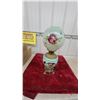 Image 5 : Victorian Hand-Painted Pansy Globe Oil Lamp with Brass Base
