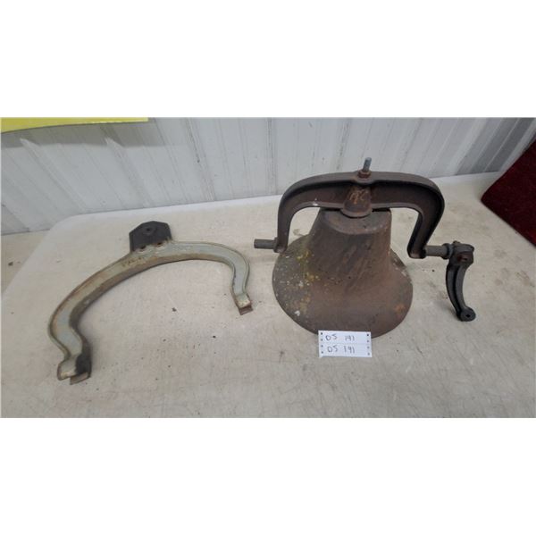 Vintage School/Church Bell Cast with Swing Cradle Base of Bell 13.6" Diameter No Ding Dong