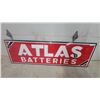 Image 1 : Atlas Batteries Porcelain Vintage Advertising Sign 22 x 72"
