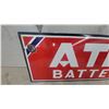 Image 2 : Atlas Batteries Porcelain Vintage Advertising Sign 22 x 72"