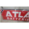 Image 3 : Atlas Batteries Porcelain Vintage Advertising Sign 22 x 72"