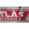 Image 4 : Atlas Batteries Porcelain Vintage Advertising Sign 22 x 72"