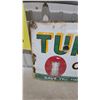 Image 2 : Turret Cigarettes Porcelain Enamel Advertising Sign, Save the Poker Hands 18 x 30"