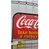 Image 3 : Vintage Coca-Cola Metal Store Display Rack with "Take Home a Carton 36¢" Sign, 9 x 16" and 17 x 48"