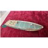 Image 1 : Jep Vintage Tin Lithograph Toy Speedboat with Driver Figure and Rudder. Wind up, in Working Order.