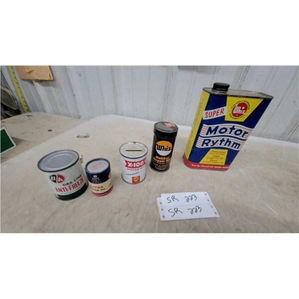 Vintage Oil Cans: B/A, Esso, Shell X-100, Whiz Motor Rythm, and More