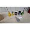 Image 1 : John Deere Oil Cans, Graniteware Cup, Ohaus Measure, and Plymouth Hood Ornament 1930s One Wing