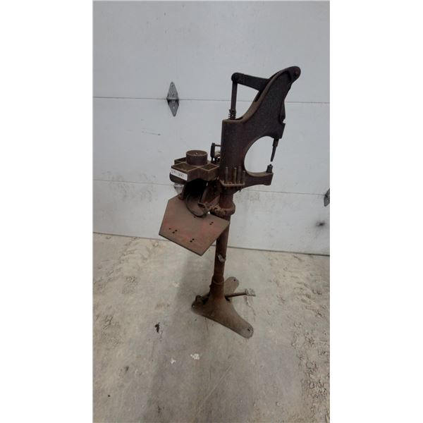 Raybestos Brake Shoe and Clutch Lining Rivet Press Machine with Rivets, Old School Repairing