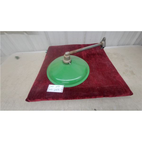 Vintage Industrial Green Enamel Wall-Mounted Barn Light Fixture 14.6" Diameter at Base