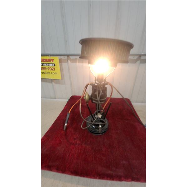 Steam Punk Upcycled Automotive Parts Table Lamp with Distributor Body and Air Filter Shade 19" Tall