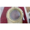 Image 3 : Brass Nautical Portlight with Circular Glass Pane and Mounting Plate 14 x 17"