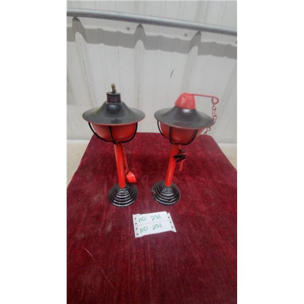 2x Vintage Kerosene Road Side Flares Restored Painted