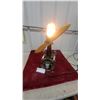 Image 1 : Steam Punk Airplane Connectingrod Repurposed Table Lamp with Wooden Propeller