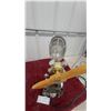 Image 3 : Steam Punk Airplane Connectingrod Repurposed Table Lamp with Wooden Propeller