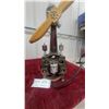 Image 4 : Steam Punk Airplane Connectingrod Repurposed Table Lamp with Wooden Propeller