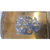 Image 2 : Vintage Brass Church Tabernacle Door with Chi-Rho Symbol, Alpha and Omega Motif 17.6 x 13.6"