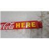 Image 4 : Vintage Porcelain Iced Coca-Cola Here Metal Advertising Door Push Sign 31.6 x 3"