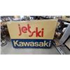 Image 1 : 1970s Kawasaki Jet Ski Lighted Promotional Dealer Sign Panel 48 x 72" Embossed
