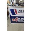 Image 2 : Alumacraft "No. 1 in Aluminum Boats & Canoes" Dealer Metal Sign46 x 70" with Wood Frame Embossed