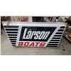 Image 1 : Larson Boats Illuminated Dealer Advertising Sign 2 Sided Complete with Frame and Lights up24 x 49"