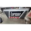 Image 6 : Larson Boats Illuminated Dealer Advertising Sign 2 Sided Complete with Frame and Lights up24 x 49"