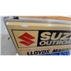Image 2 : Suzuki Outboards Lloyds Marine Illuminated Dealership Sign Double Sided 37 x 73" Lighted