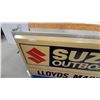 Image 3 : Suzuki Outboards Lloyds Marine Illuminated Dealership Sign Double Sided 37 x 73" Lighted