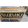 Image 4 : Suzuki Outboards Lloyds Marine Illuminated Dealership Sign Double Sided 37 x 73" Lighted
