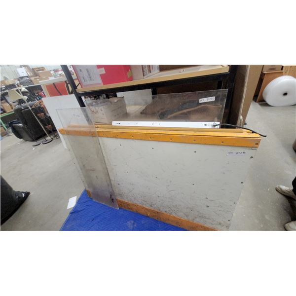 5'10" Section of Hockey Boards with Glass and Stantions from 1980s Keystone Centre Brandon