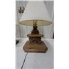 Image 2 : Pair of Rustic Handcrafted Stone Fireplace Table Lamps with Pleated Fabric Shades