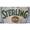 Image 2 : Sterling Motor Oil "The Best Oil in Any Case" Tombstone-Shaped Porcelain Sign 26 x 29" 2 Side Early