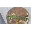 Image 7 : Sterling Motor Oil "The Best Oil in Any Case" Tombstone-Shaped Porcelain Sign 26 x 29" 2 Side Early