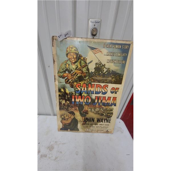 Sands of Iwo Jima 1949 John Wayne Movie Poster, Republic Pictures19.6 x 29"