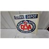 Image 1 : Dominion Automobile Association DAA Service Depot Metal 2 Sided Flange Sign 19.6 x 20" Vintage