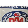 Image 2 : Dominion Automobile Association DAA Service Depot Metal 2 Sided Flange Sign 19.6 x 20" Vintage