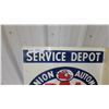 Image 4 : Dominion Automobile Association DAA Service Depot Metal 2 Sided Flange Sign 19.6 x 20" Vintage