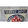 Image 7 : Dominion Automobile Association DAA Service Depot Metal 2 Sided Flange Sign 19.6 x 20" Vintage