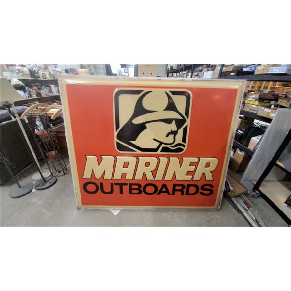 Vintage Mariner Outboards Dealer Lighted Panel Sign with Triton Logo 61 x 73"
