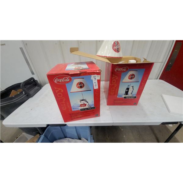 2xCoca-Cola Polar Bear Table Lamp N.O.S. Similar but Not the Same