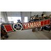 Image 1 : Vintage Yamaha Promotional Cotton Banner with Tuning Fork Logo, Made in Japan 12' Long