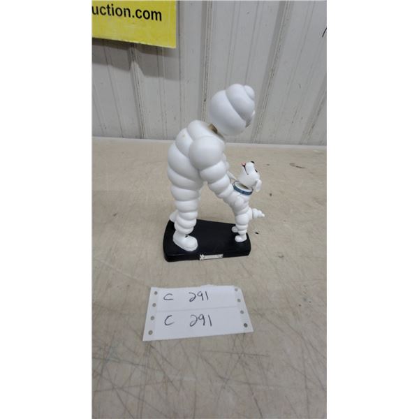 Michelin Man Bibendum Figurine with Dog on Black Base 9" Tall with Box
