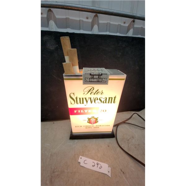 Peter Stuyvesant Cigarettes Illuminated Advertising Display Sign with Cigarette Pack Design Working