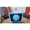 Image 1 : 1960s Volkswagen Dealership Double-Sided Illuminated Sign with VW Logo 43 x 58"