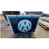 Image 4 : 1960s Volkswagen Dealership Double-Sided Illuminated Sign with VW Logo 43 x 58"