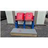 Image 1 : Two Old Winnipeg Arena Seats Autographed by Bobby Hull and Joe Daley. Platform Included.
